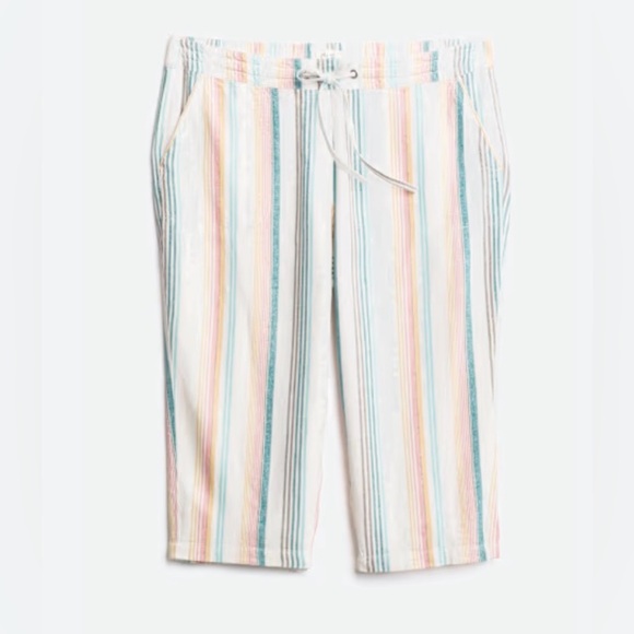 Per Se Colorful Striped Capris Pants Size 1X - Picture 1 of 7